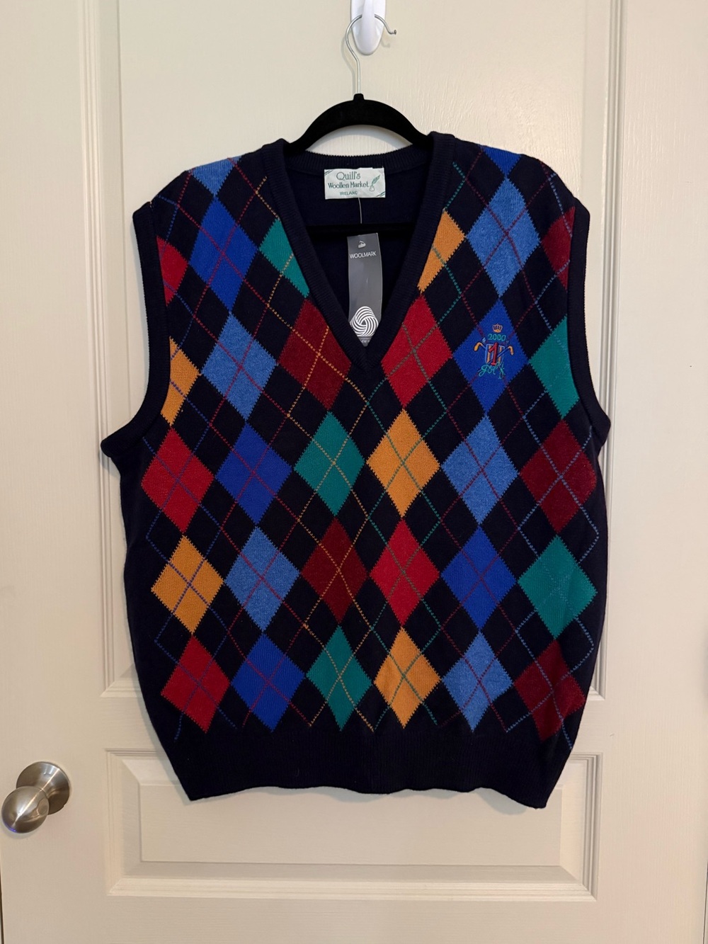 Woolmark Navy Argyle V-Neck Sweater Vest